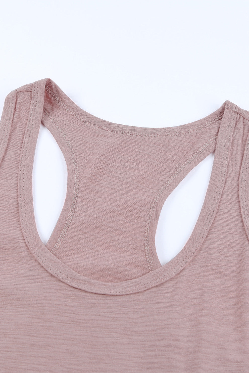 Pink Scoop Neck Basic Solid Tank Top