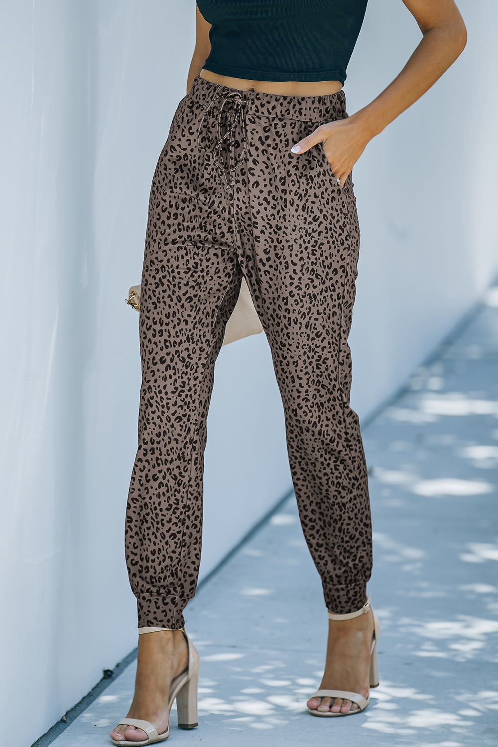 Brown Breezy Leopard Joggers