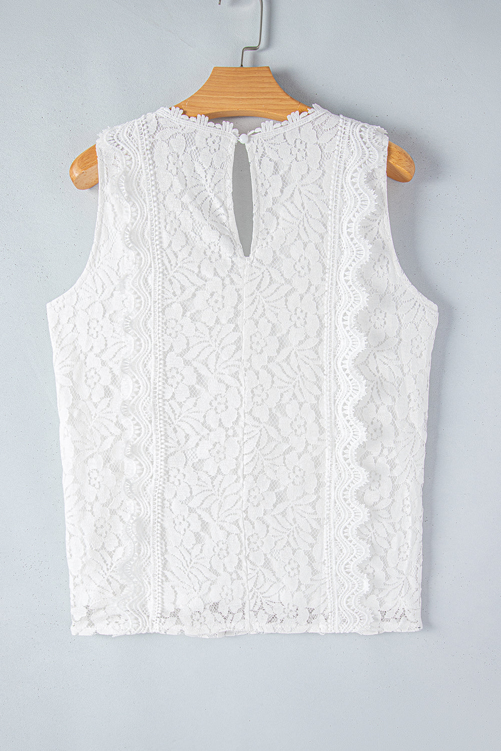 White Lace V Neck Tank Top