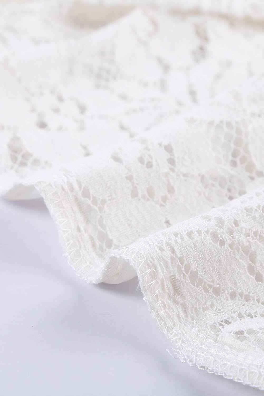 White Lace V Neck Tank Top