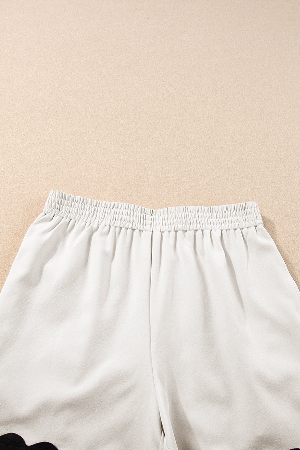 White Ricrac Trim Tank Top Elastic Waist Shorts Set