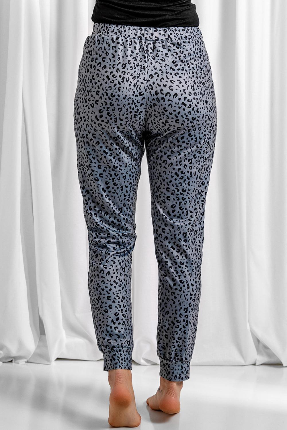 Gray Breezy Leopard Joggers